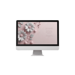 30-Day Auto Changing Christian Devotional Desktop Wallpaper – Becoming a Parent – 4K White 3D Flowers on Pink Background