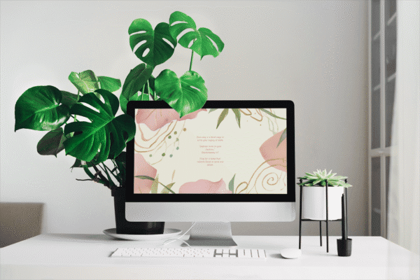 30 Day Auto Changing Christian Devotional Desktop Wallpaper – Becoming a Parent – 4K Watercolor Leaves and Blush Pattern Digital Download - Image 2