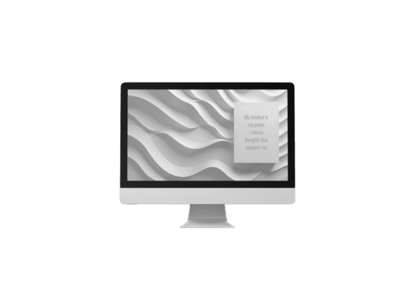 Confidence Affirmation Desktop Wallpaper – 30 Day Auto Changing 4K White Waves Digital Download