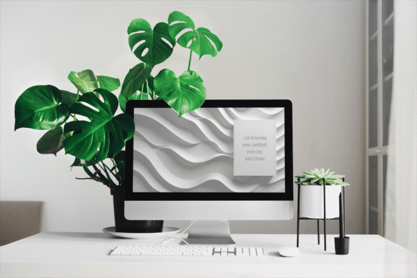 Confidence Affirmation Desktop Wallpaper – 30 Day Auto Changing 4K White Waves Digital Download - Image 2