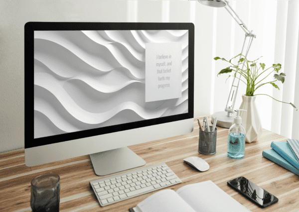 Confidence Affirmation Desktop Wallpaper – 30 Day Auto Changing 4K White Waves Digital Download - Image 3