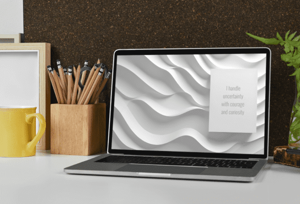 Confidence Affirmation Desktop Wallpaper – 30 Day Auto Changing 4K White Waves Digital Download - Image 4