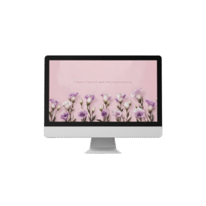 Confidence Affirmation Desktop Wallpaper – 30 Day Auto Changing 4K Purple and White Lisianthus Digital Download