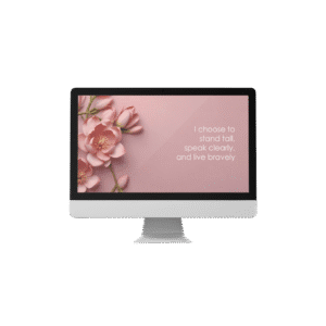 30 Day Auto Changing Confidence Affirmation Desktop Wallpaper – 4K Mongolia Flowers on Pink Background Digital Download