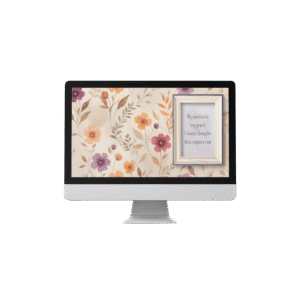 30 Day Auto Changing Confidence Affirmation Desktop Wallpaper – 4K Vintage Floral with White Frame Digital Download