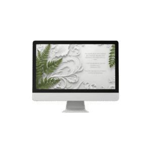 30-Day Auto Changing Christian Devotional Desktop Wallpaper – Empty Nest Support – 4K Royal Pattern with Green Leaves Digital Download
