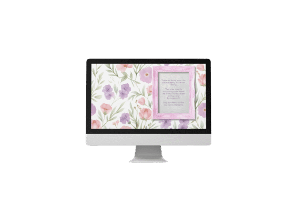 30 Day Auto Changing Christian Devotional Desktop Wallpaper – Empty Nest / Kids Leaving Home – 4K Watercolor Floral with Pink Frame