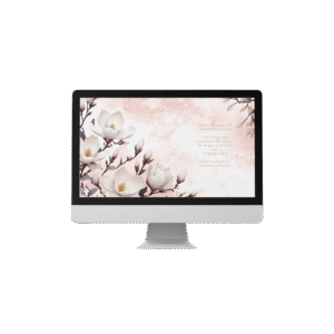 30-Day Auto Changing Christian Devotional Desktop Wallpaper – Empty Nest Theme – Magnolia on Pink Watercolor Background