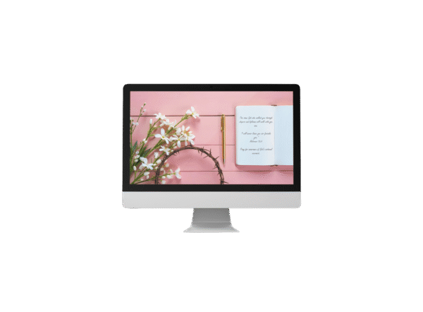30-Day Auto Changing Christian Devotional Desktop Wallpaper – Empty Nest Support with Crown of Thorns and Journal – 4K Digital Download