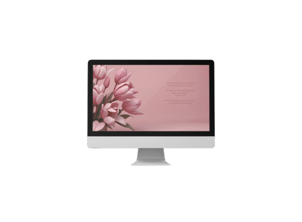 30 Day Auto Changing Christian Devotional Desktop Wallpaper – Empty Nest Support with Pink Tulips – 4K Digital Download