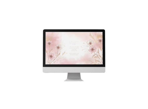 30 Day Auto Changing Christian Devotional Desktop Wallpaper – Empty Nest Encouragement – 4K Watercolor Floral Line Art Digital Download