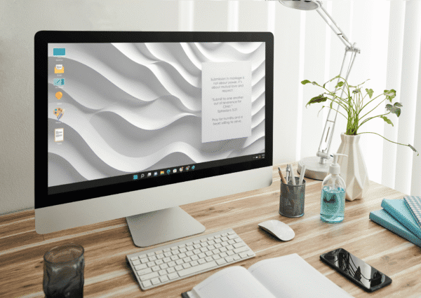 30 Day Auto Changing Devotional Desktop Wallpaper Pack for Getting Married — White 3D Wave Texture 4K Backgrounds - Image 3