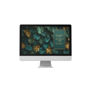 30 Day Auto Changing Devotional Desktop Wallpaper Pack for Grieving a Loss — Rainforest Monstera Gold Frame 4K Backgrounds