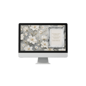 30 Day Auto Changing Devotional Desktop Wallpaper Pack for Grieving a Loss — Royal Floral Vintage Frame 4K Backgrounds