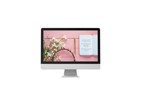 30 Day Auto Changing Devotional Desktop Wallpaper Pack for Grieving a Loss — Pink Thorny Crown 4K Backgrounds