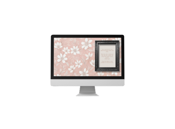 30 Day Auto Changing Devotional Desktop Wallpaper Pack for Grieving a Loss — Vintage Floral Pink 4K Backgrounds