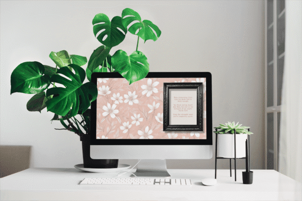 30 Day Auto Changing Devotional Desktop Wallpaper Pack for Grieving a Loss — Vintage Floral Pink 4K Backgrounds - Image 2