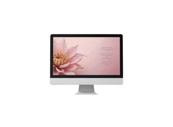 30 Day Auto Changing Christian Devotional Wallpaper – Losing a Job or Changing Careers – 4K Pink Flower Digital Download