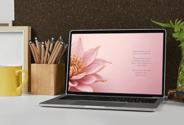 30 Day Auto Changing Christian Devotional Wallpaper – Losing a Job or Changing Careers – 4K Pink Flower Digital Download - Image 4