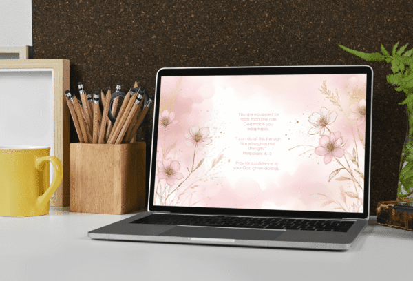 30 Day Auto Changing Christian Devotional Wallpaper – Losing a Job or Changing Careers – 4K Watercolor Blush Digital Download - Image 3