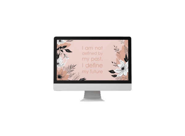 30 Day Auto Changing Self Love Affirmation Desktop Wallpaper – 4K Pastel Pink with Line Art Flowers Digital Download