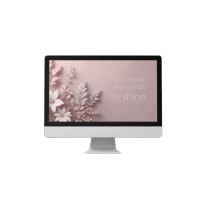 30 Day Auto Changing Self Love Affirmation Desktop Wallpaper – 4K Pink Forest Leaves on Blush Background Digital Download