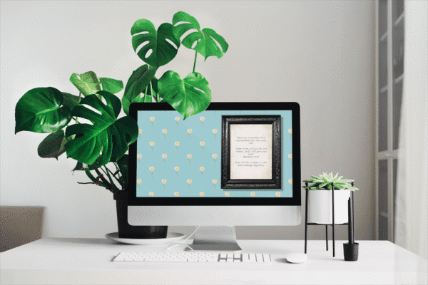 30 Day Auto Changing Christian Devotional Desktop Wallpaper – Starting College or University – 4K Daisy Background with Black Frame Digital Download - Image 2