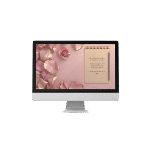 30 Day Auto Changing Christian Devotional Desktop Wallpaper – Starting College or University – 4K Gold and Pink Petals with Notebook Digital Download