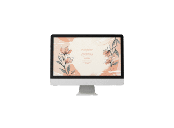 30 Day Auto Changing Christian Devotional Desktop Wallpaper – Starting a New Job – 4K Abstract Floral Line Art Digital Download