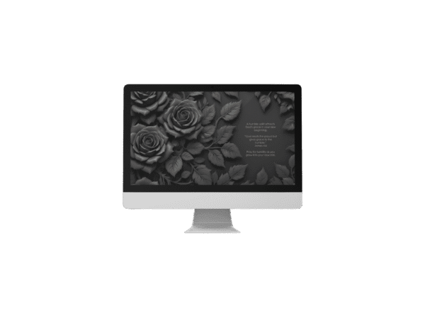 30 Day Auto Changing Christian Devotional Desktop Wallpaper – Starting a New Job – 4K Black Rose Theme Digital Download