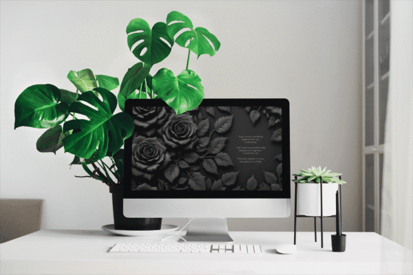 30 Day Auto Changing Christian Devotional Desktop Wallpaper – Starting a New Job – 4K Black Rose Theme Digital Download - Image 2