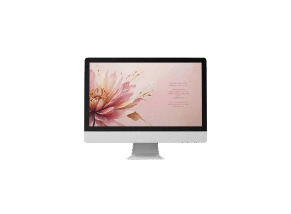 30 Day Auto Changing Christian Devotional Desktop Wallpaper – Starting a New Job – 4K Pink Floral Blush Digital Download