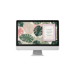 30 Day Auto Changing Devotional Desktop Wallpaper Pack for Getting Married — Tropical Watercolor Leaves with Wooden Frame 4K Backgrounds