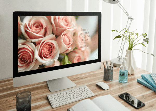30 Day Auto Changing Abundance Mindset Affirmation 4K Wallpapers – Digital Download with Rose Bouquet Theme - Image 3