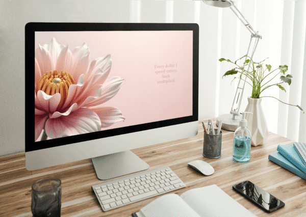 30 Day Auto Changing Abundance Mindset Affirmation 4K Wallpapers – Floral Blush Digital Download - Image 3