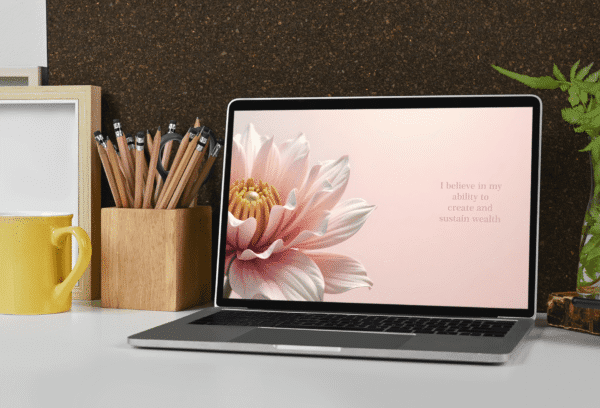 30 Day Auto Changing Abundance Mindset Affirmation 4K Wallpapers – Floral Blush Digital Download - Image 4