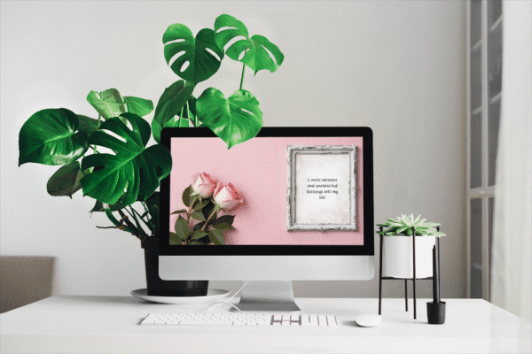 30 Day Auto Changing Abundance Mindset Affirmation 4K Wallpapers – Roses and Vintage Frame Digital Download - Image 2