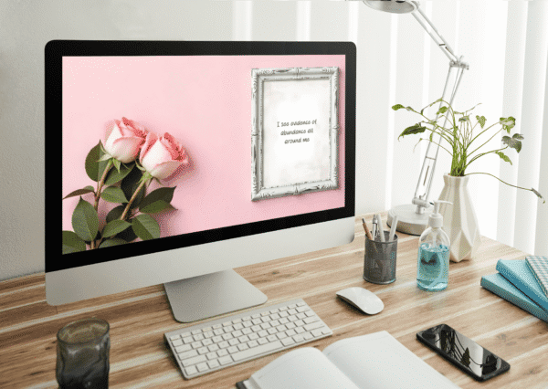 30 Day Auto Changing Abundance Mindset Affirmation 4K Wallpapers – Roses and Vintage Frame Digital Download - Image 3