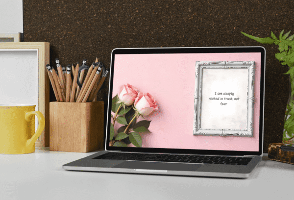 30 Day Auto Changing Abundance Mindset Affirmation 4K Wallpapers – Roses and Vintage Frame Digital Download - Image 4