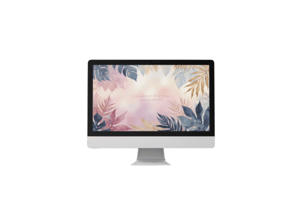 30 Day Auto Changing Abundance Mindset Affirmation 4K Wallpapers – Tropical Watercolor Digital Download