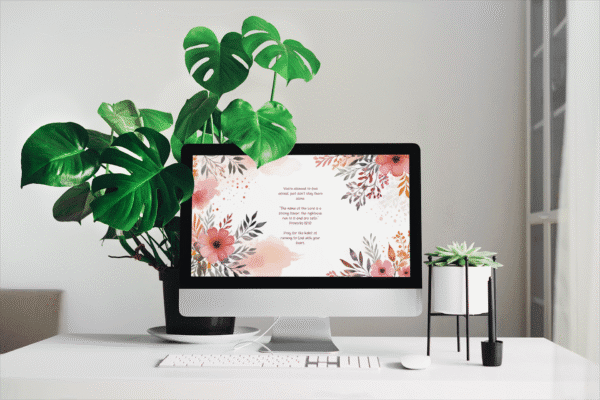 30 Day Auto Changing Christian Devotion 4K Wallpapers for Battling Anxiety or Fear – Floral Watercolor Digital Download - Image 2
