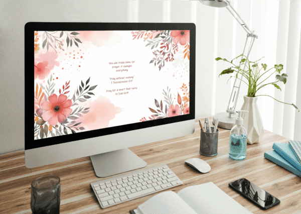 30 Day Auto Changing Christian Devotion 4K Wallpapers for Battling Anxiety or Fear – Floral Watercolor Digital Download - Image 3