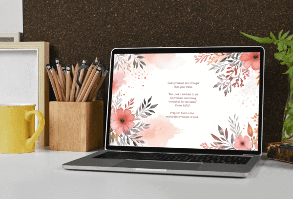 30 Day Auto Changing Christian Devotion 4K Wallpapers for Battling Anxiety or Fear – Floral Watercolor Digital Download - Image 4