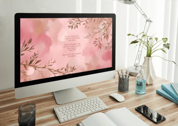 30 Day Auto Changing Christian Devotion 4K Wallpapers – Battling Anxiety or Fear – Watercolor Blush Digital Download - Image 3