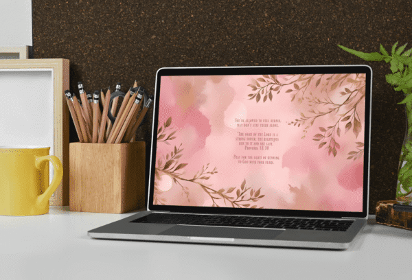 30 Day Auto Changing Christian Devotion 4K Wallpapers – Battling Anxiety or Fear – Watercolor Blush Digital Download - Image 4