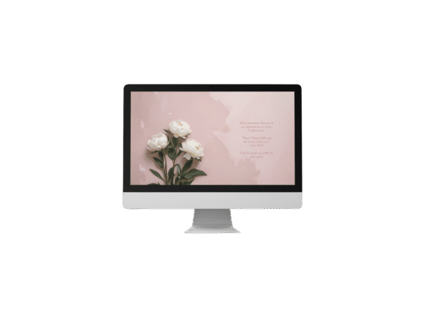 30 Day Auto Changing Christian Devotion 4K Wallpapers for Battling Anxiety or Fear – White Peonies Theme Digital Download