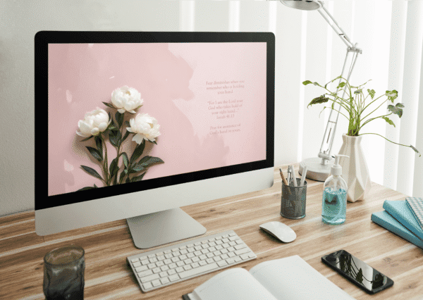 30 Day Auto Changing Christian Devotion 4K Wallpapers for Battling Anxiety or Fear – White Peonies Theme Digital Download - Image 3