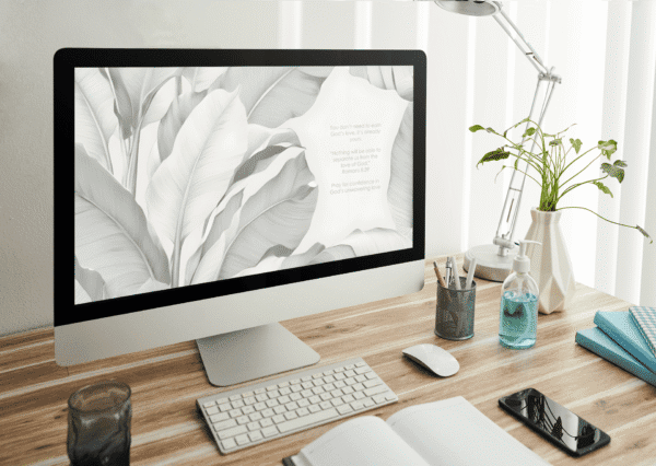 30 Day Auto Changing Christian Devotion 4K Wallpapers – Building Confidence in Christ – White Banana Leaves Theme Digital Download - Image 3