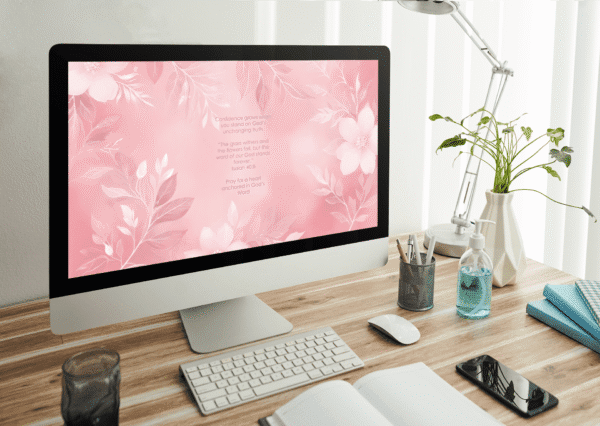 30 Day Auto Changing Christian Devotional 4K Wallpapers – Building Confidence in Christ – Floral Blush Theme Digital Download - Image 3