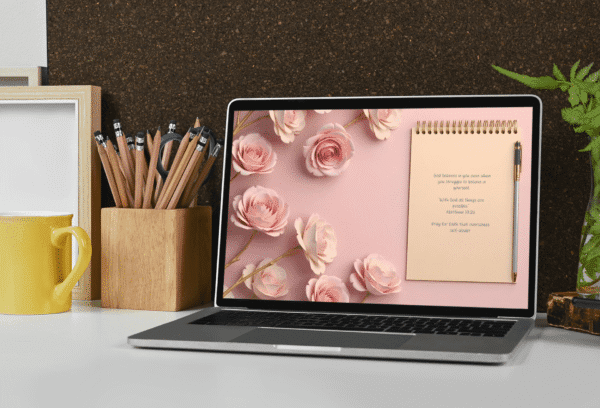 30 Day Auto Changing Christian Devotional 4K Wallpapers – Building Confidence in Christ with Gold Roses Theme - Image 4